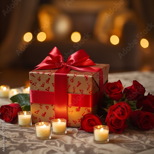  background with candles and gifts