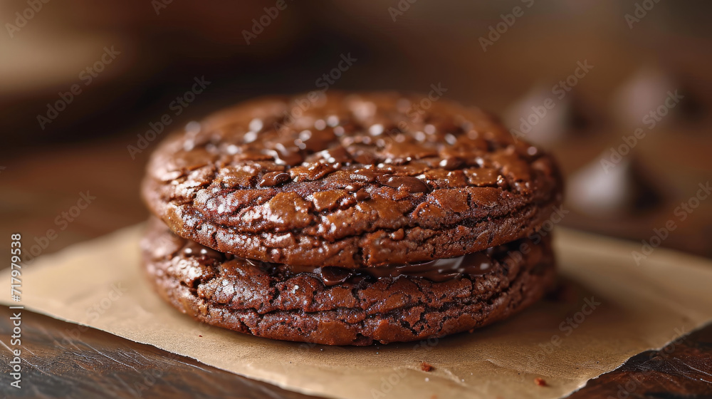 Soft baked choclate cookie well decorated product photo Soft baked choclate cookie well decorated product photo