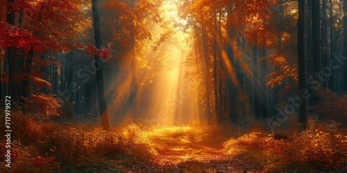 Autumn Forest Golden Sunshine