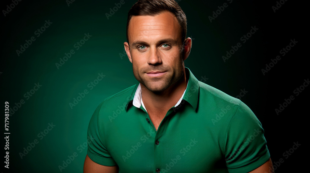 Naklejka premium Confident Mid-Aged European Man: Professional Business Portrait on Solid Color Background