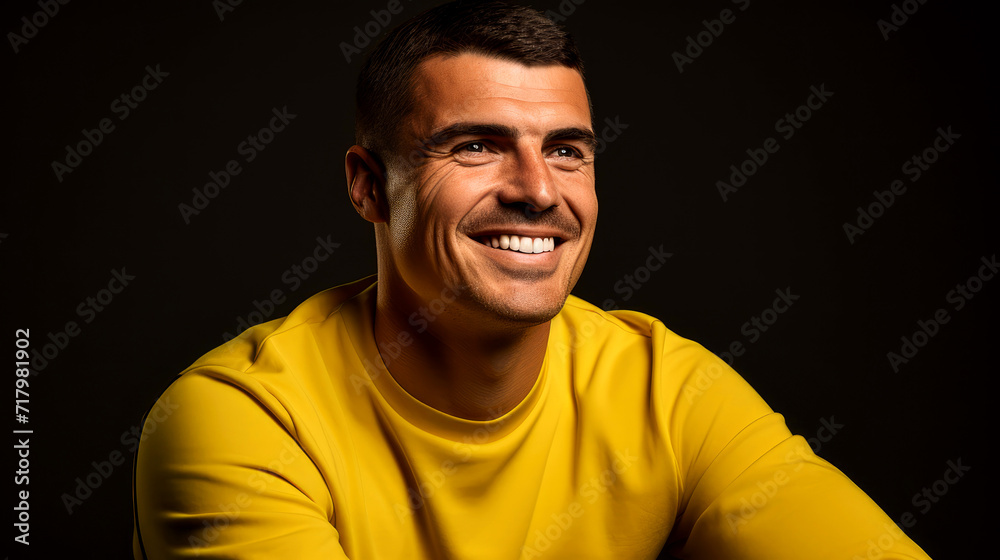 Fototapeta premium Confident Mid-Aged European Man: Professional Business Portrait on Solid Color Background