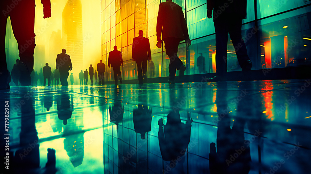 Urban Commuters: Abstract Blurred Motion of People Walking in a City Environment Urban Commuters: Abstract Blurred Motion of People Walking in a City Environment