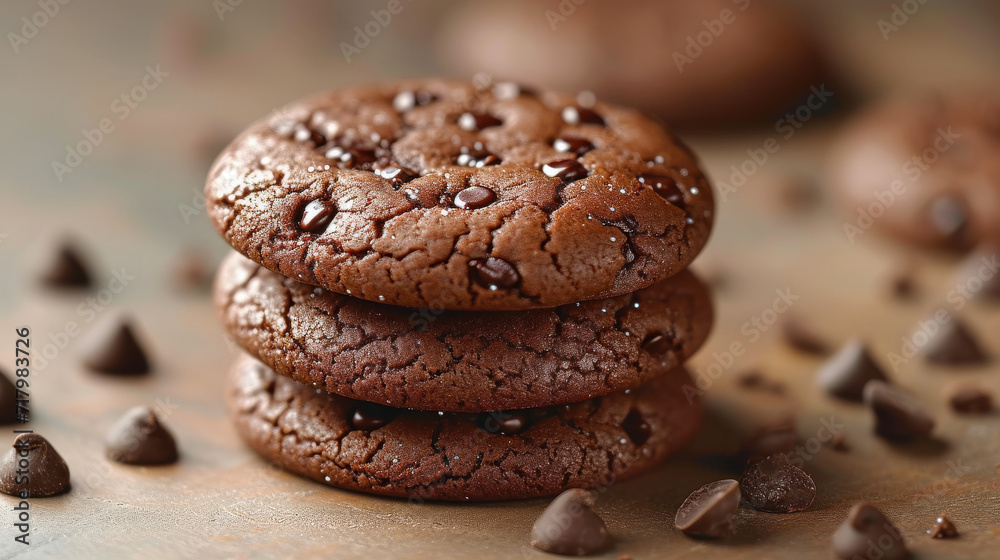 Soft baked choclate cookie well decorated product photo Soft baked choclate cookie well decorated product photo