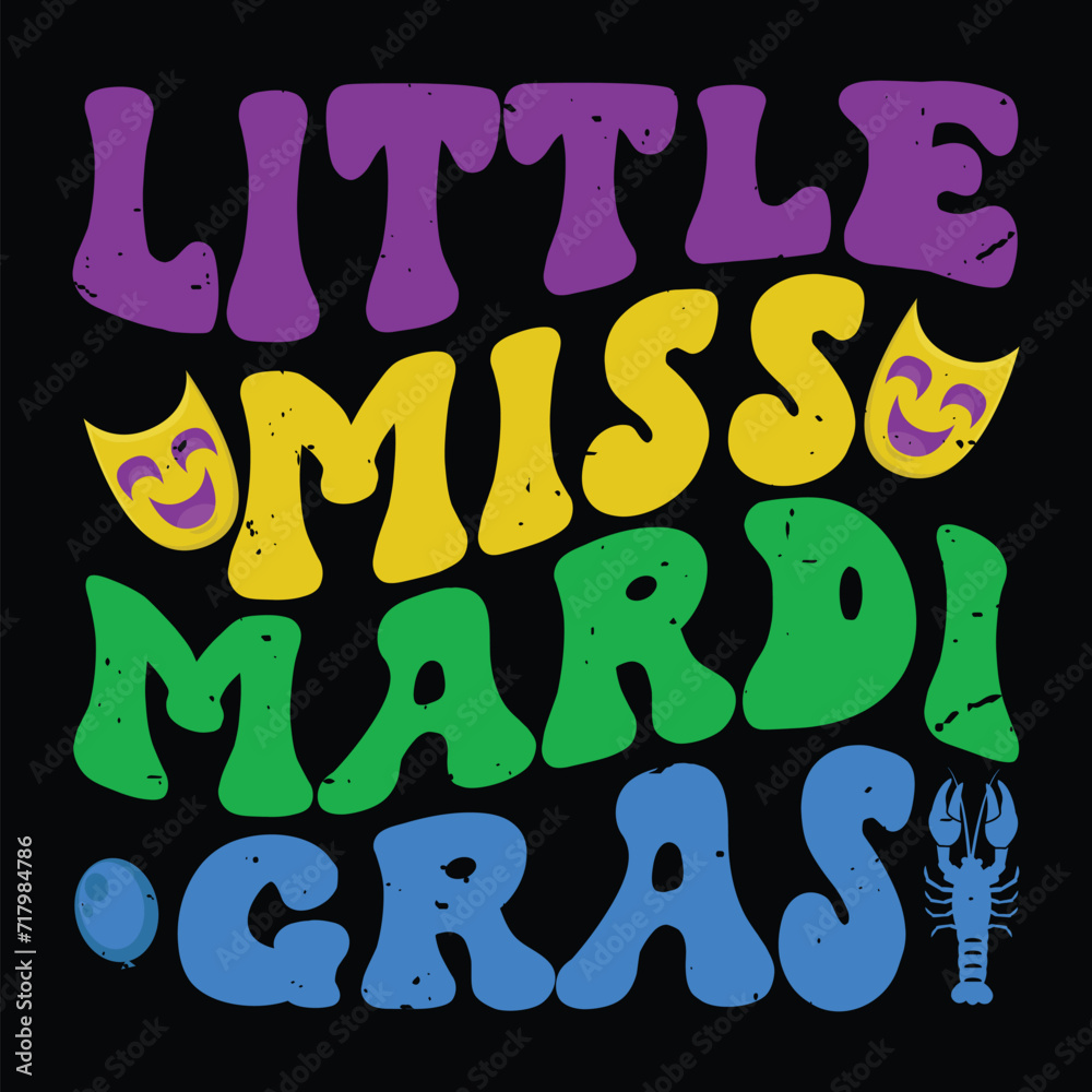 Little Miss Mardi Gras, Mardi Gras T-Shirt Design