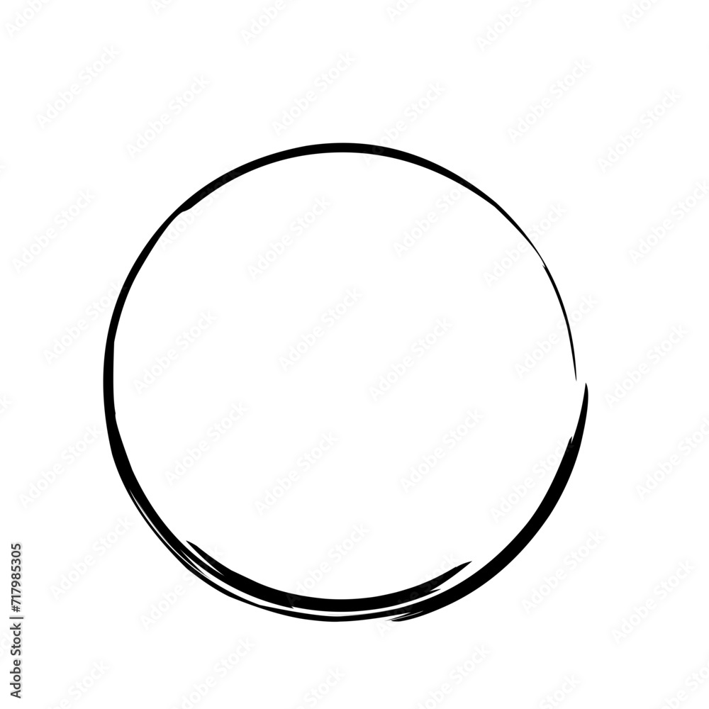 Circle with paint brush Circle with paint brush