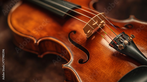 A close-up of the violin