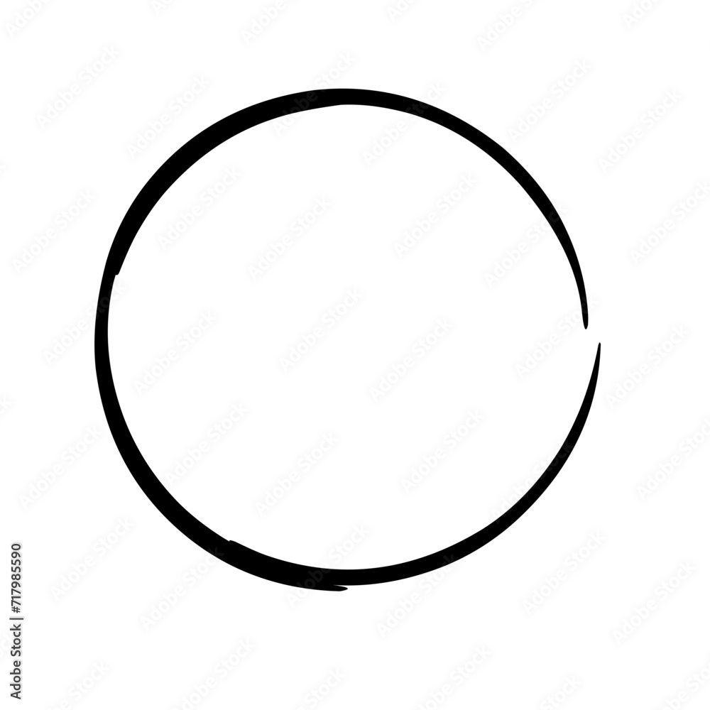 Circle with paint brush Circle with paint brush