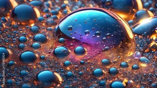 Cosmic bubbles abstract fantasy unreal design. Generative AI