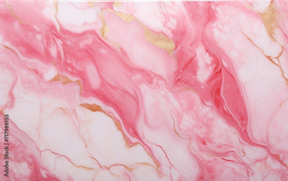 Elegant pink and white marble texture with gold accents. Marble fluid, soft pastel pink and gold, acrylic waves. Design for print, poster, banner, textile