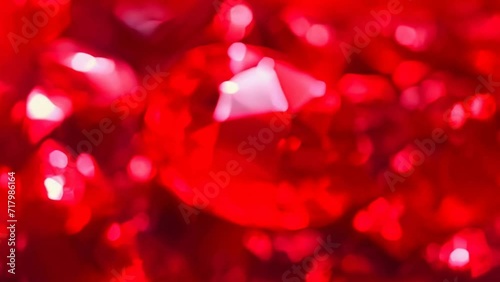 Red ruby turning into beautiful colorful red background
