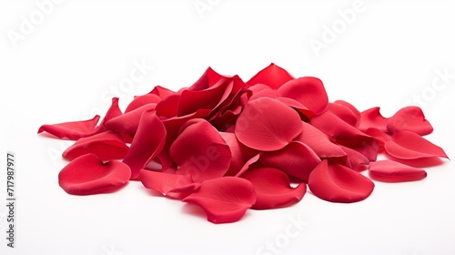 Beautiful rose petals on a white background. photo