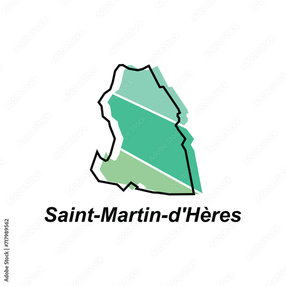 Saint Martin d'Heres map. vector map of France capital Country colorful design, illustration design template on white background