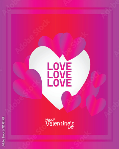 Happy valentines day. Vector banner, greeting card, flayer, poster,  with text Happy valentines day