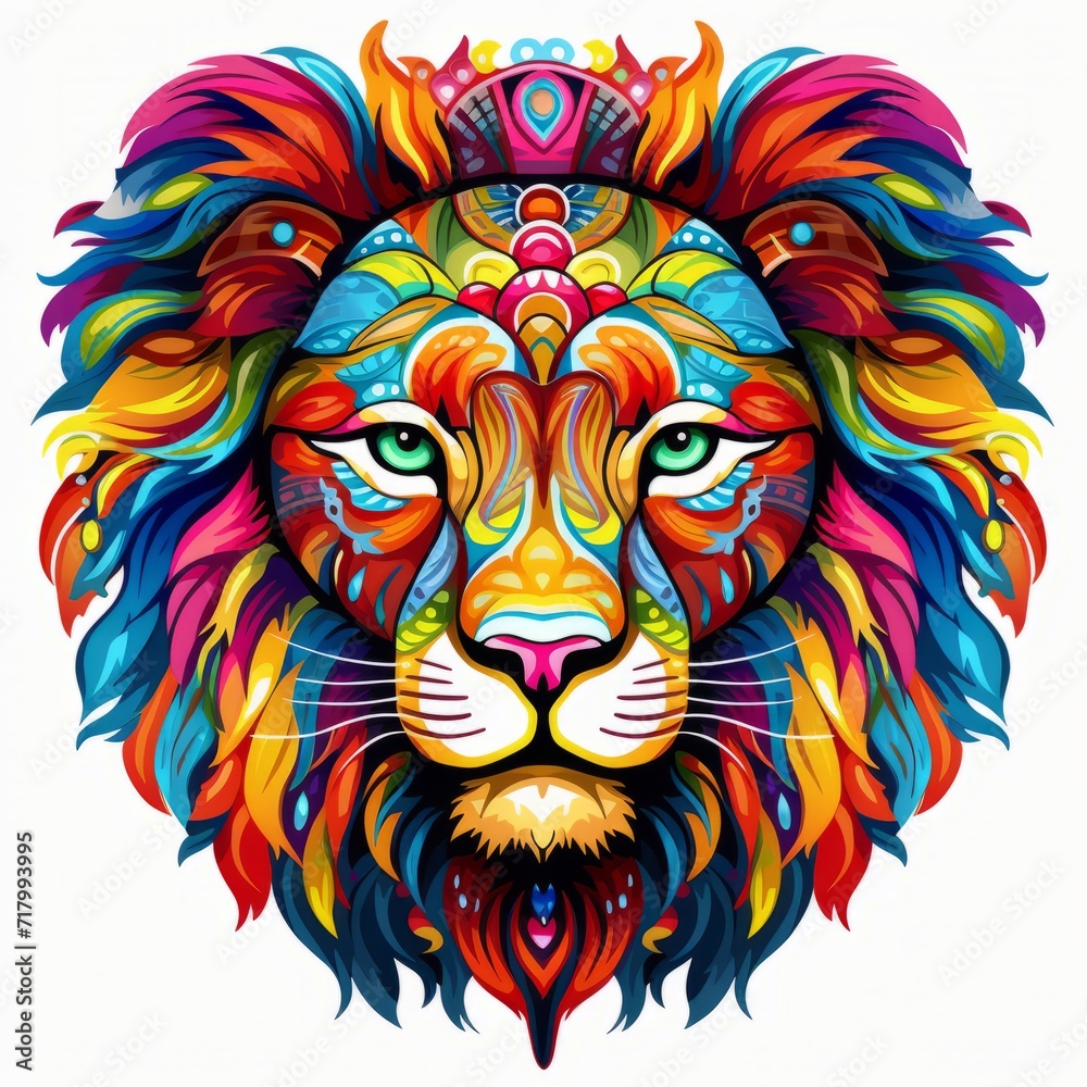 Lion Abstract Colorful Animal God Bright Artistic Fantasy Mystique Digital Generated Illustration