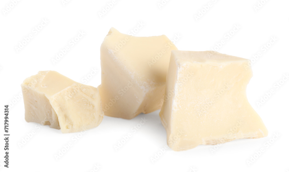 Pieces of tasty chocolate isolated on white Pieces of tasty chocolate isolated on white