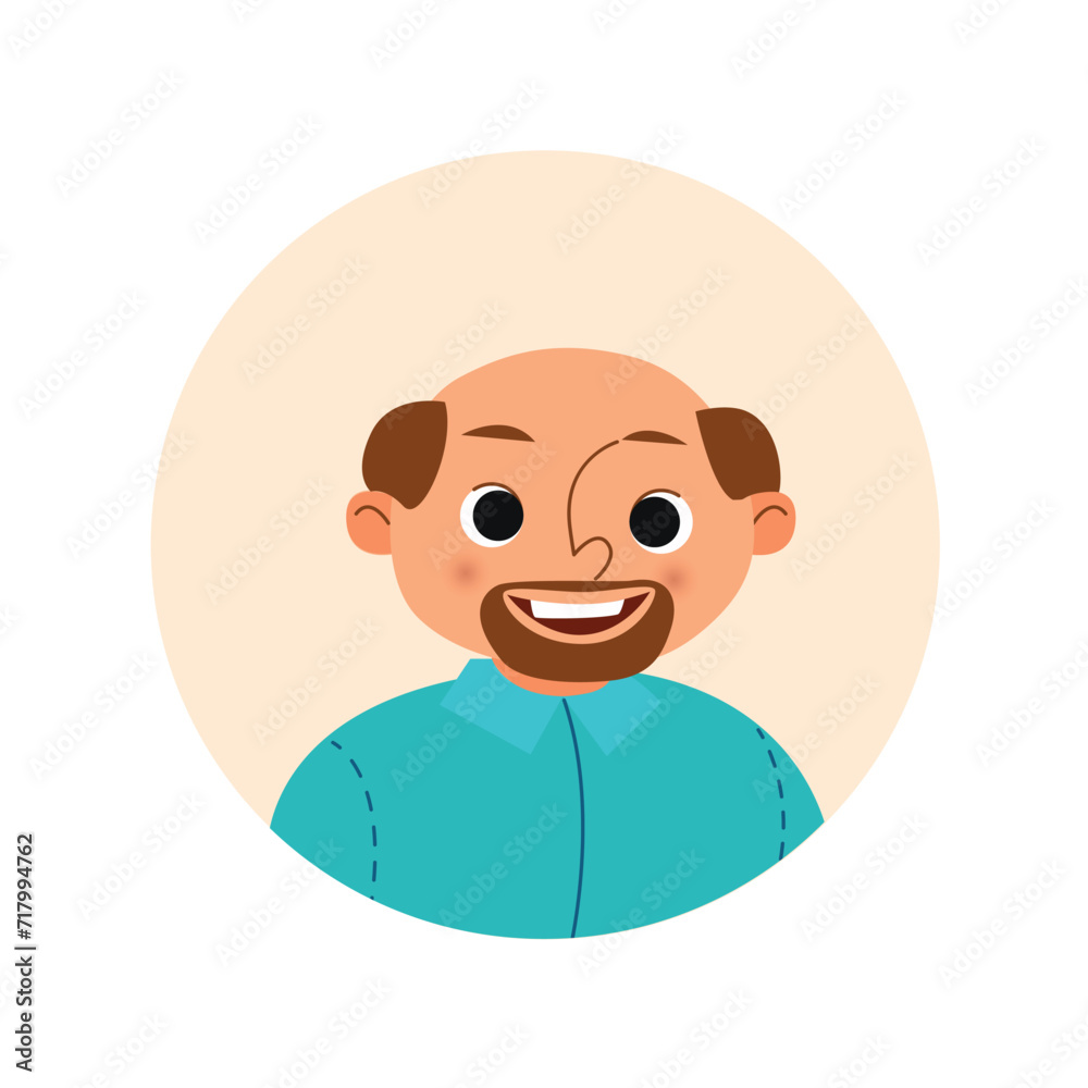 Avatar of person of different race. An artful man's avatar feature diverse races with a unique and inclusive cartoon design. Vector illustration.