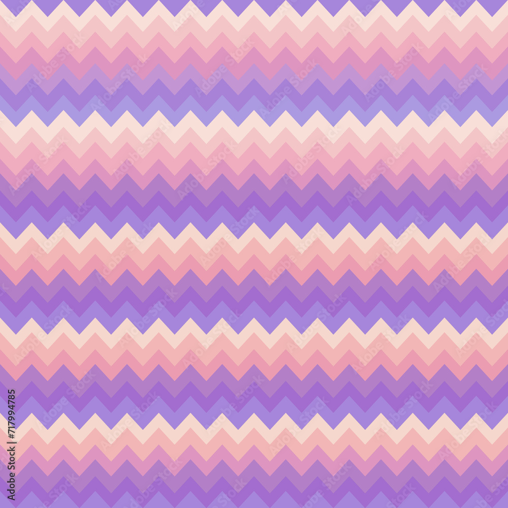 Obraz premium Blue waves zig zag seamless background texture. Popular zigzag pastel chevron pattern on white background