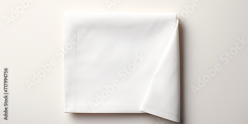 Restaurant napkin template for branding design, isolated. Clean towel mockup for logo.