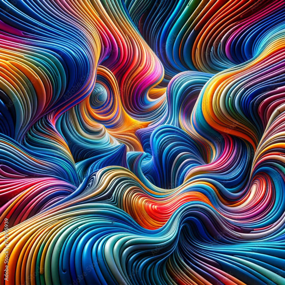 surreal depiction of abstract wave lines surreal depiction of abstract wave lines