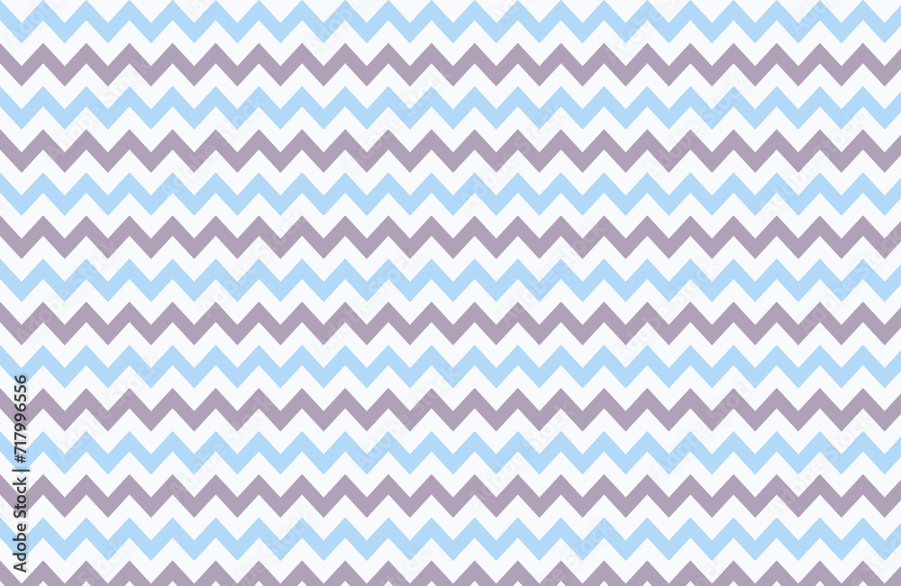 Blue waves zig zag seamless background texture. Popular zigzag pastel chevron pattern on white background