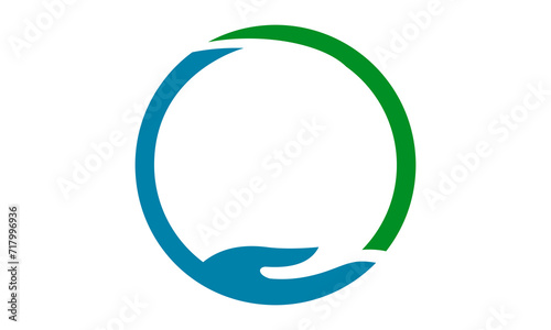 hand care ecology logo icon