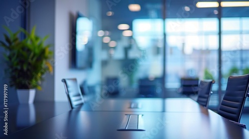 Wallpaper Mural Office empty meeting table blur photo Torontodigital.ca