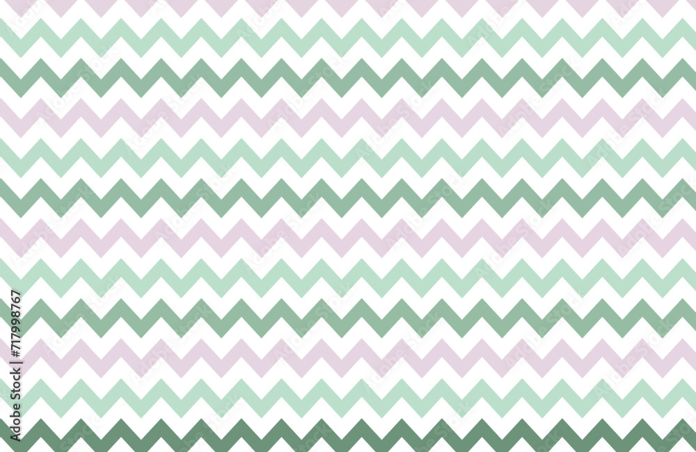 Green waves zig zag seamless background texture. Popular zigzag pastel chevron pattern on white background Green waves zig zag seamless background texture. Popular zigzag pastel chevron pattern on white background