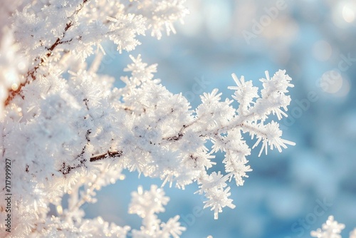 Beautiful background image of hoarfrost in nature close up. © Amal