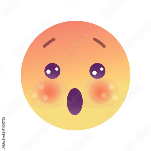 Emoji avatar in colorful style. This illustration features an intriguing avatar of an emoji, capturing a range of surprise and astonished emotions. Vector illustration.