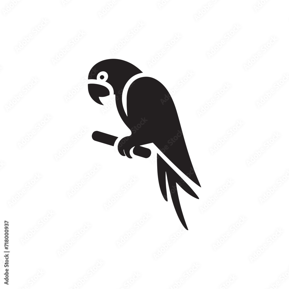 Obraz premium Kaleidoscope Flight: Parrot Silhouette Set Creating a Colorful Aerial Dance in Silhouetted Splendor - Parrot Illustration - Parrot Vector 