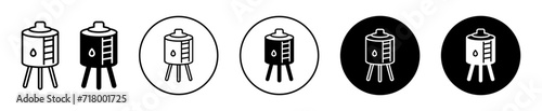 Water tank vector icon set collection. Water tank Outline flat Icon.