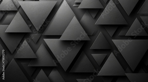 Black dark abstract background with shapes, honeycombs, patterns and grids photo