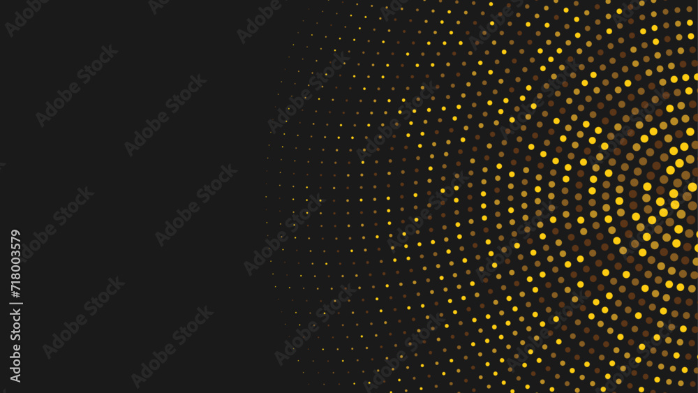 Abstract gold dotted halftone background. Vector illustration.