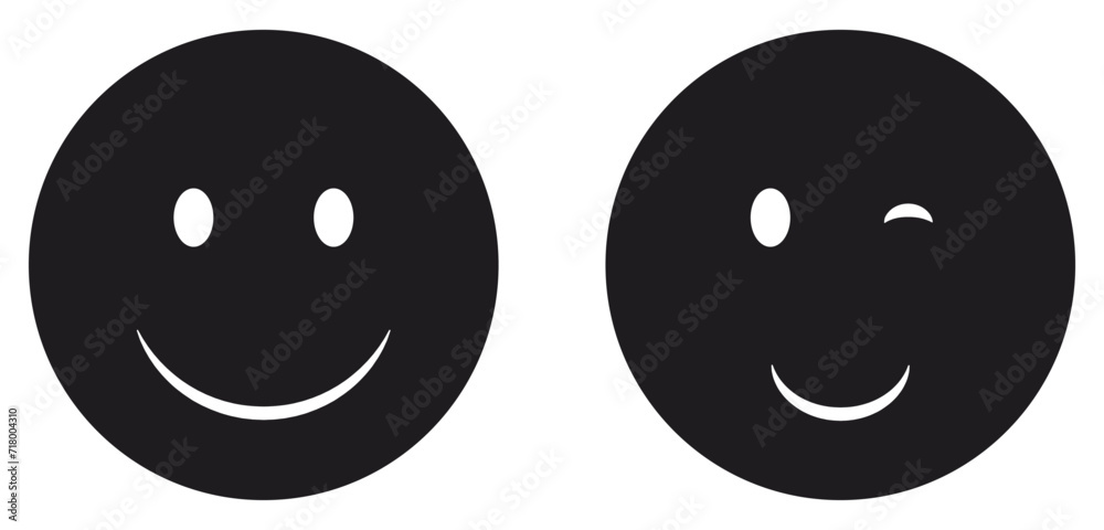 Obraz premium Happy smiley face or emoticon line art icon for apps and websites