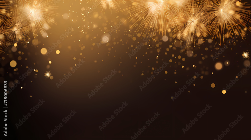Fototapeta premium Beautiful fireworks background at night for holiday decoration