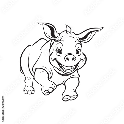 Rhino Cartoon Vector Art  Icons  and Graphics