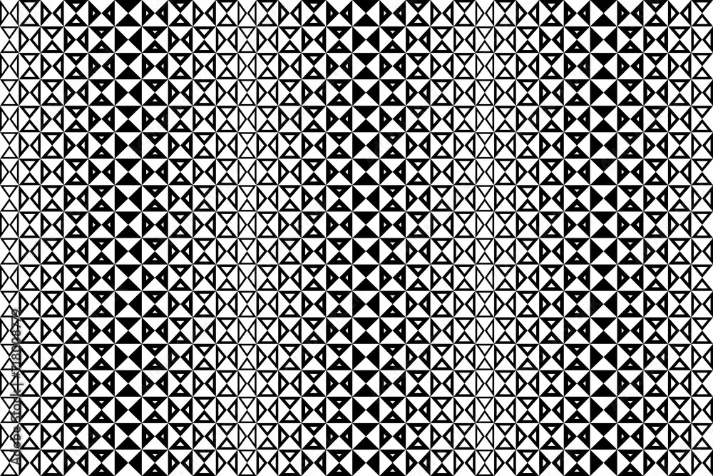 Seamless repeating monochrome seamless pattern. Mosaic ornamental decorative black and white pattern