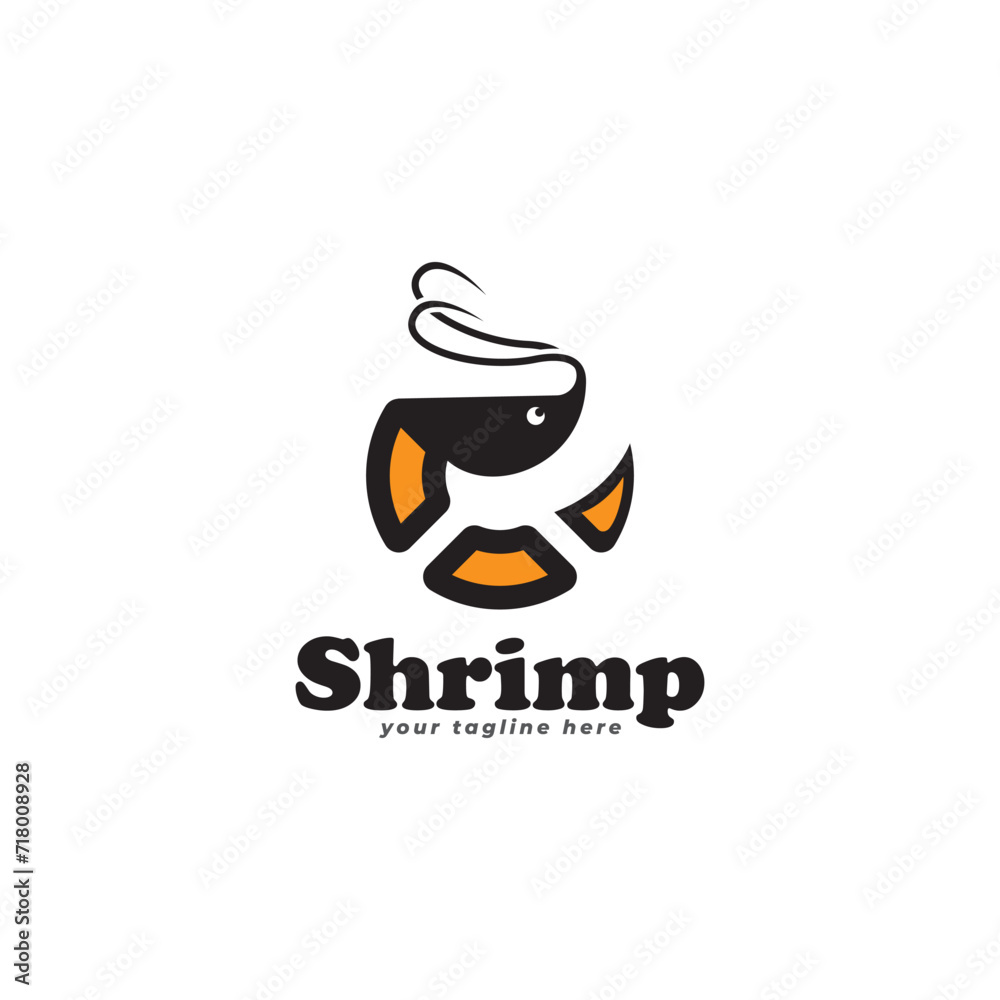 shrimp logo design template vector illustration with creative idea shrimp logo design template vector illustration with creative idea