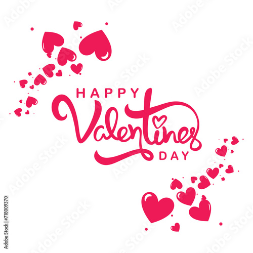 Happy Valentine's Day post background with hearts