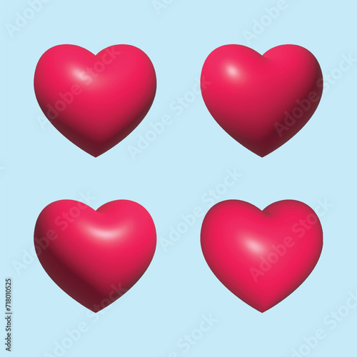 3D Heart Love Color