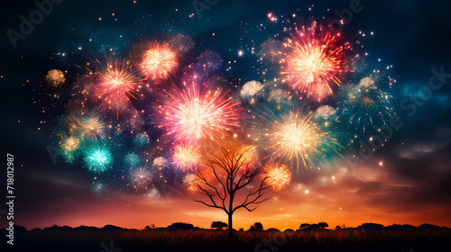 Fireworks background for celebration  holiday celebration concept