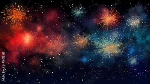 Fireworks background for celebration, holiday celebration concept © jiejie