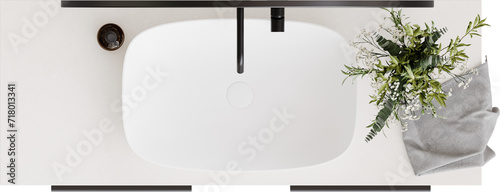 Top view isolated png vanity, architecture plans layout photo