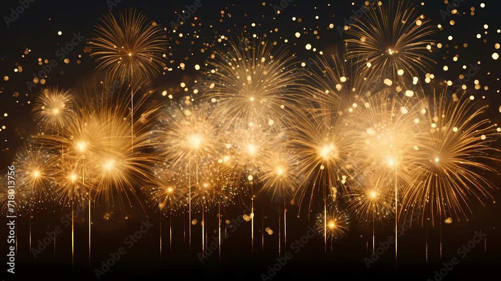 Naklejka premium Fireworks background for celebration, holiday celebration concept