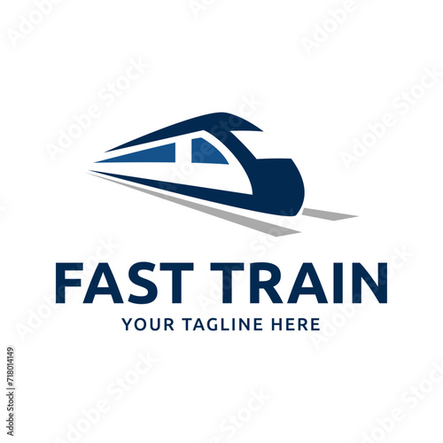 Old Locomotive Train Machine Logo Design Vector