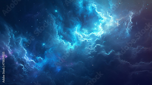 Radiant Blue and Purple Nebula in Vast Cosmic Expanse © ABDULRAHMAN