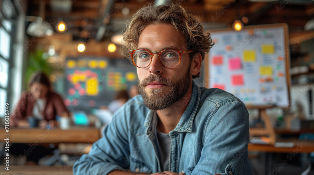 portrait of a student guy  in a university coffee shop studying 