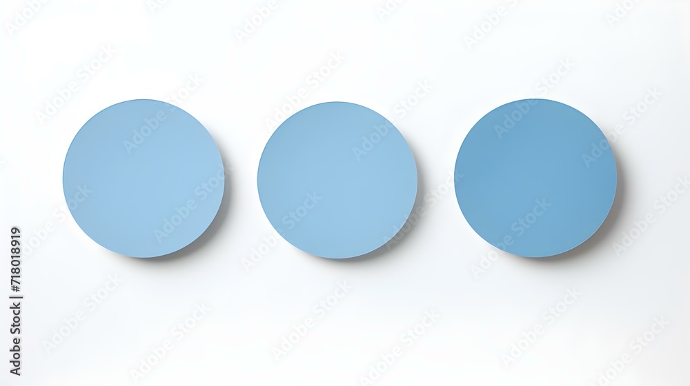 Set of blue round Paper Notes on a white Background. Brainstorming Template with Copy Space Set of blue round Paper Notes on a white Background. Brainstorming Template with Copy Space