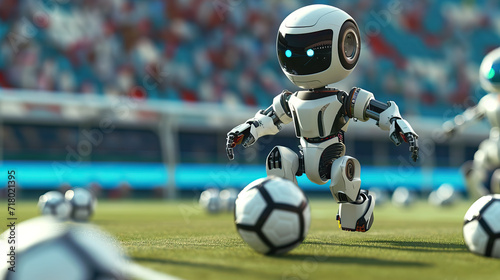 Robot Soccer Match: A High-Tech Game Between Robot Teams, Blending Soccer Skills with Futuristic Technology