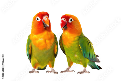 parrot birds looking isolated on white. photo